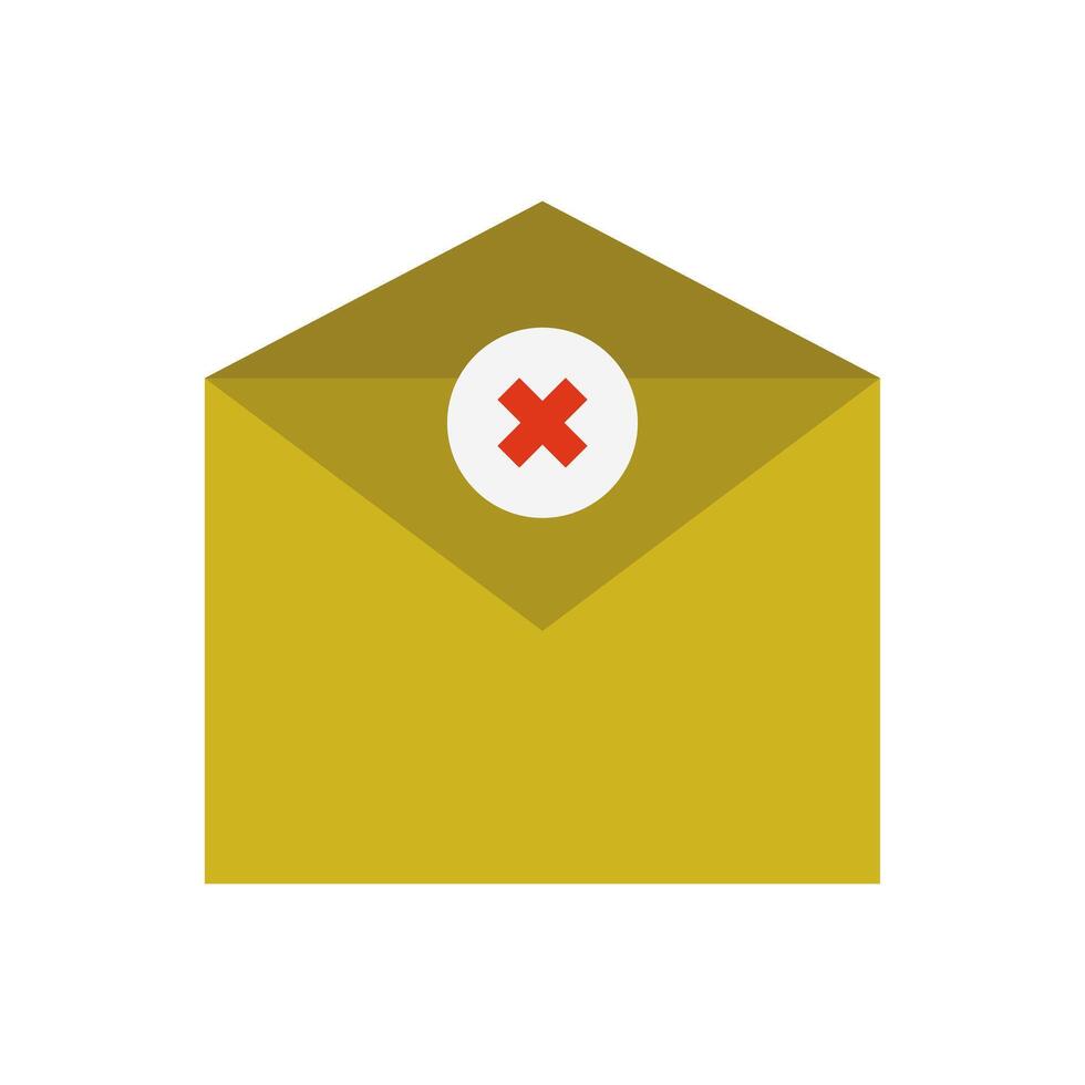 An envelope with an x on it vector