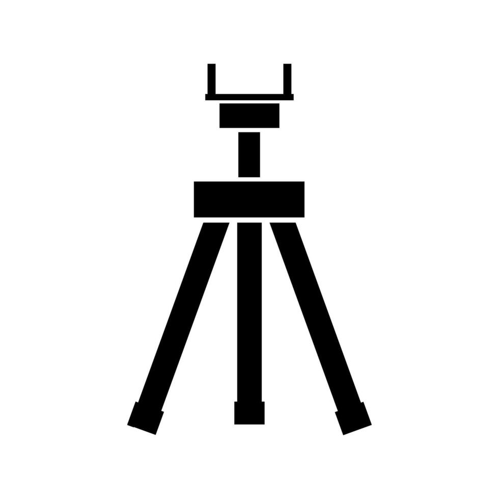 A black and white photo of a tripod vector