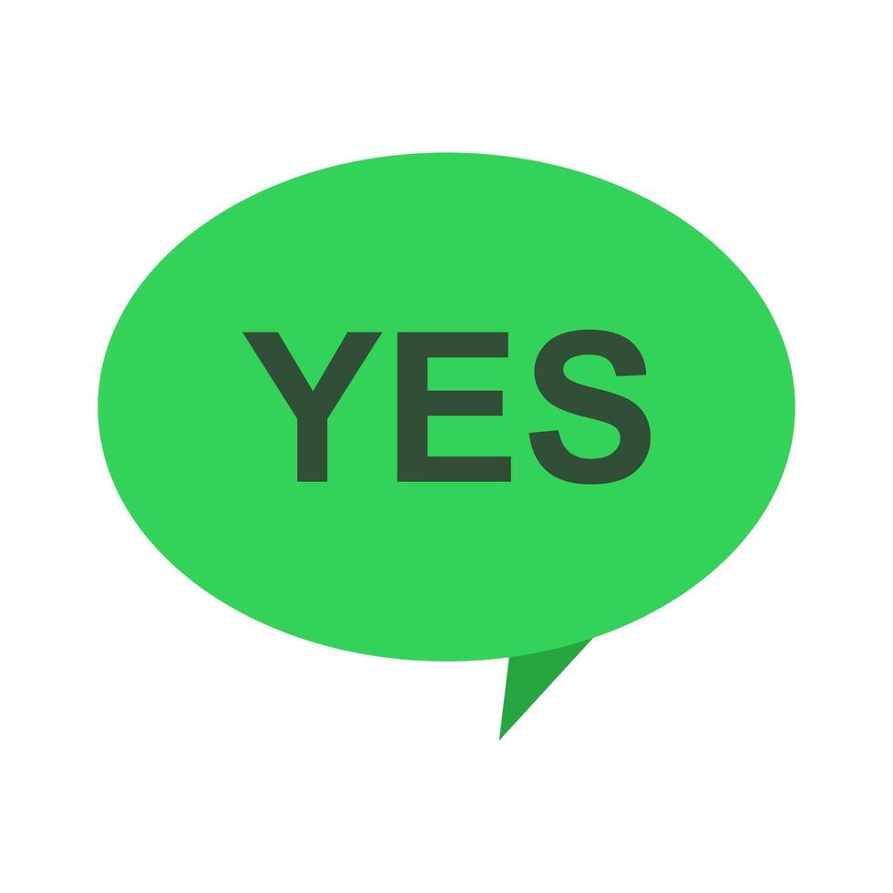 Yes speech bubble icon illustration vector