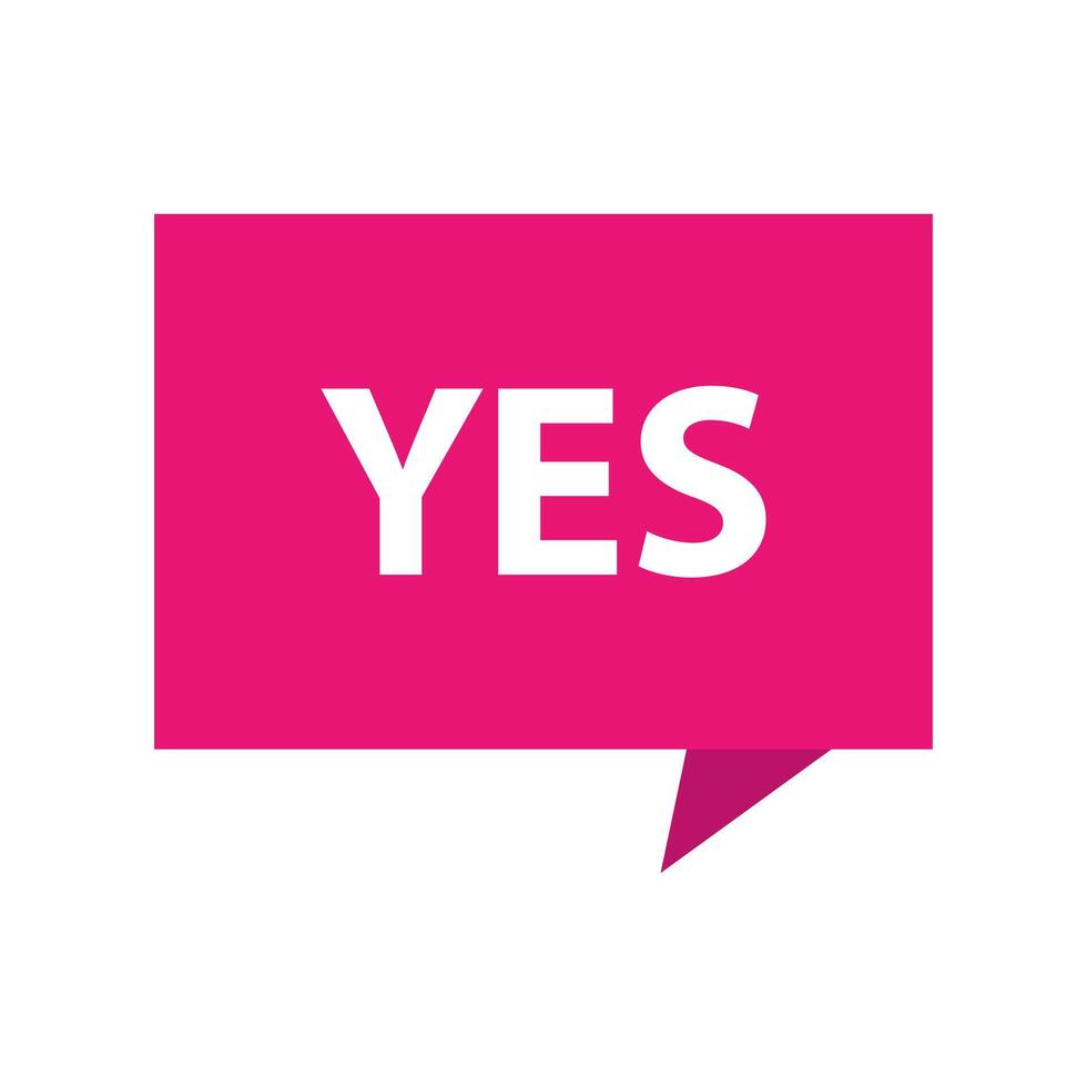 Yes speech bubble illustration vector