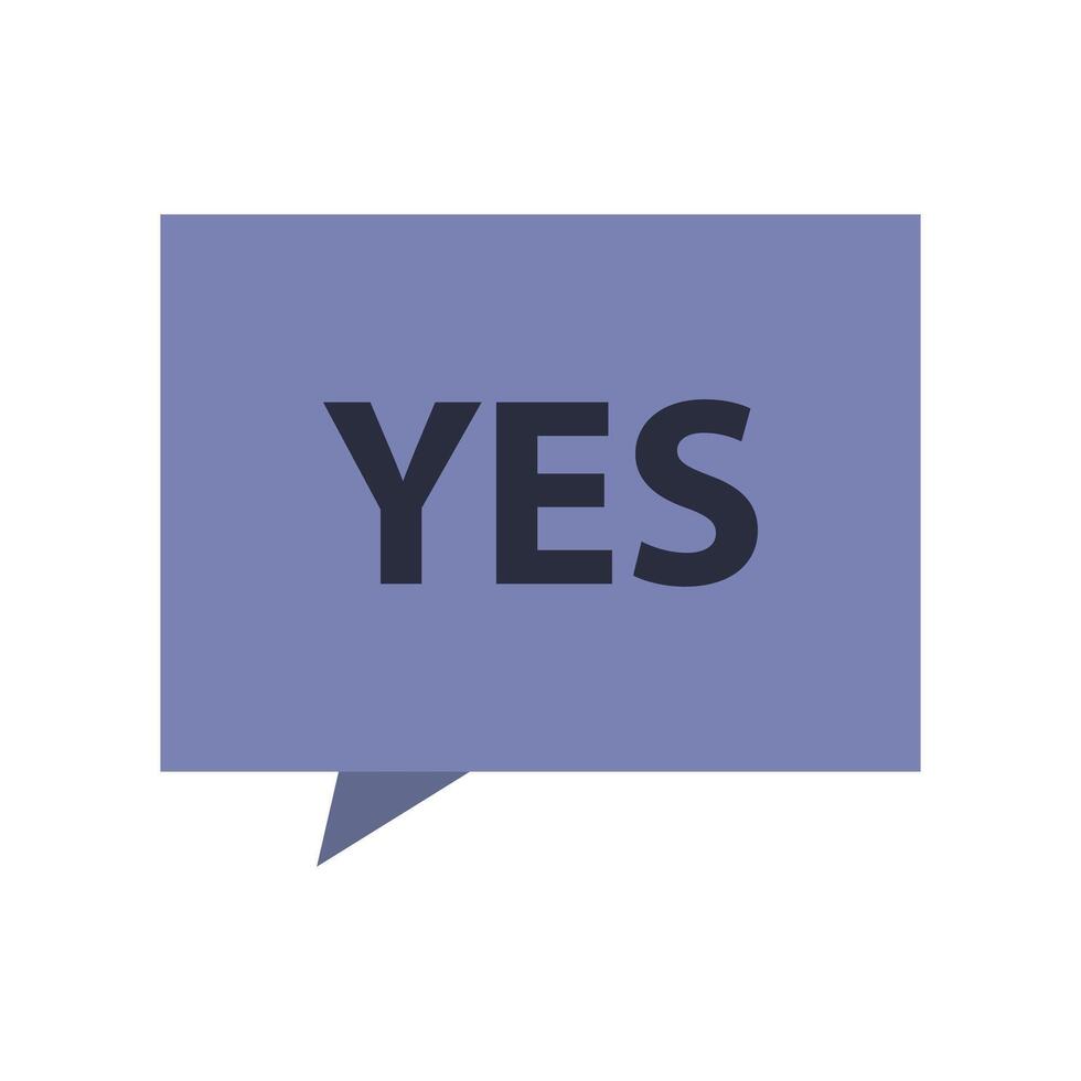 Yes speech bubble icon isolated on white background vector