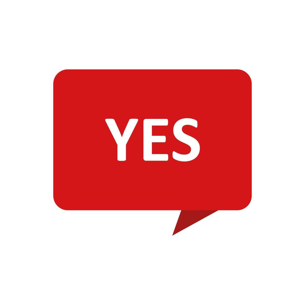 Yes speech bubble icon illustration vector