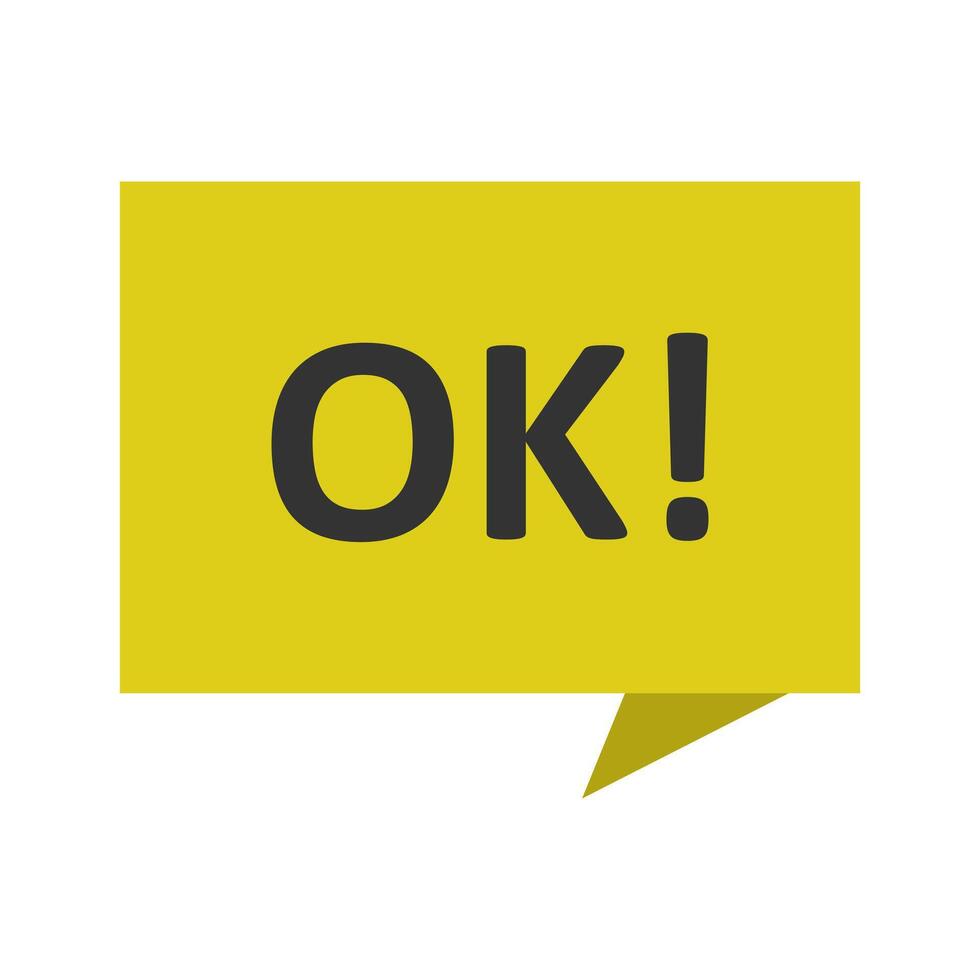 Ok speech bubble icon illustration vector
