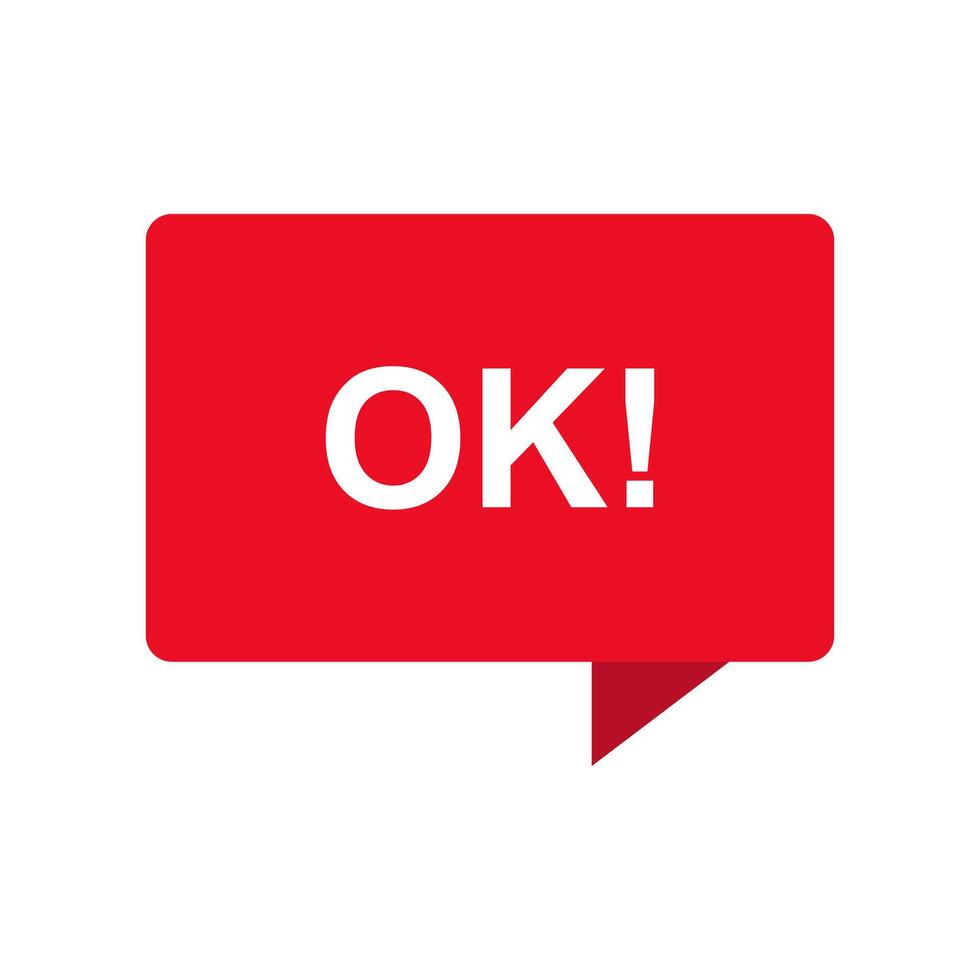 Ok sign in red speech bubble illustration vector