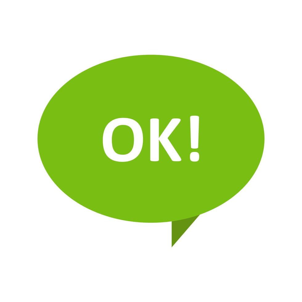 Ok - speech bubble icon vector