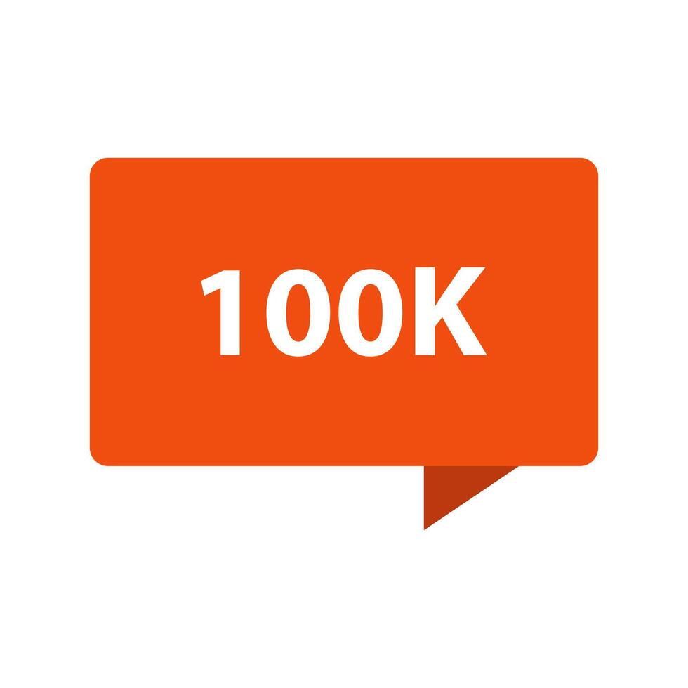 100k followers on instagram vector