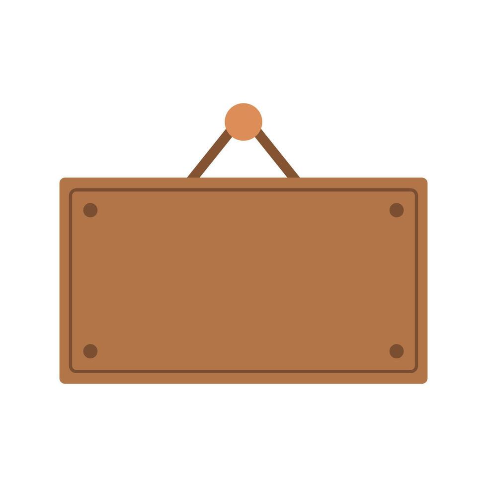 Wooden signboard hanging on a wall illustration design vector