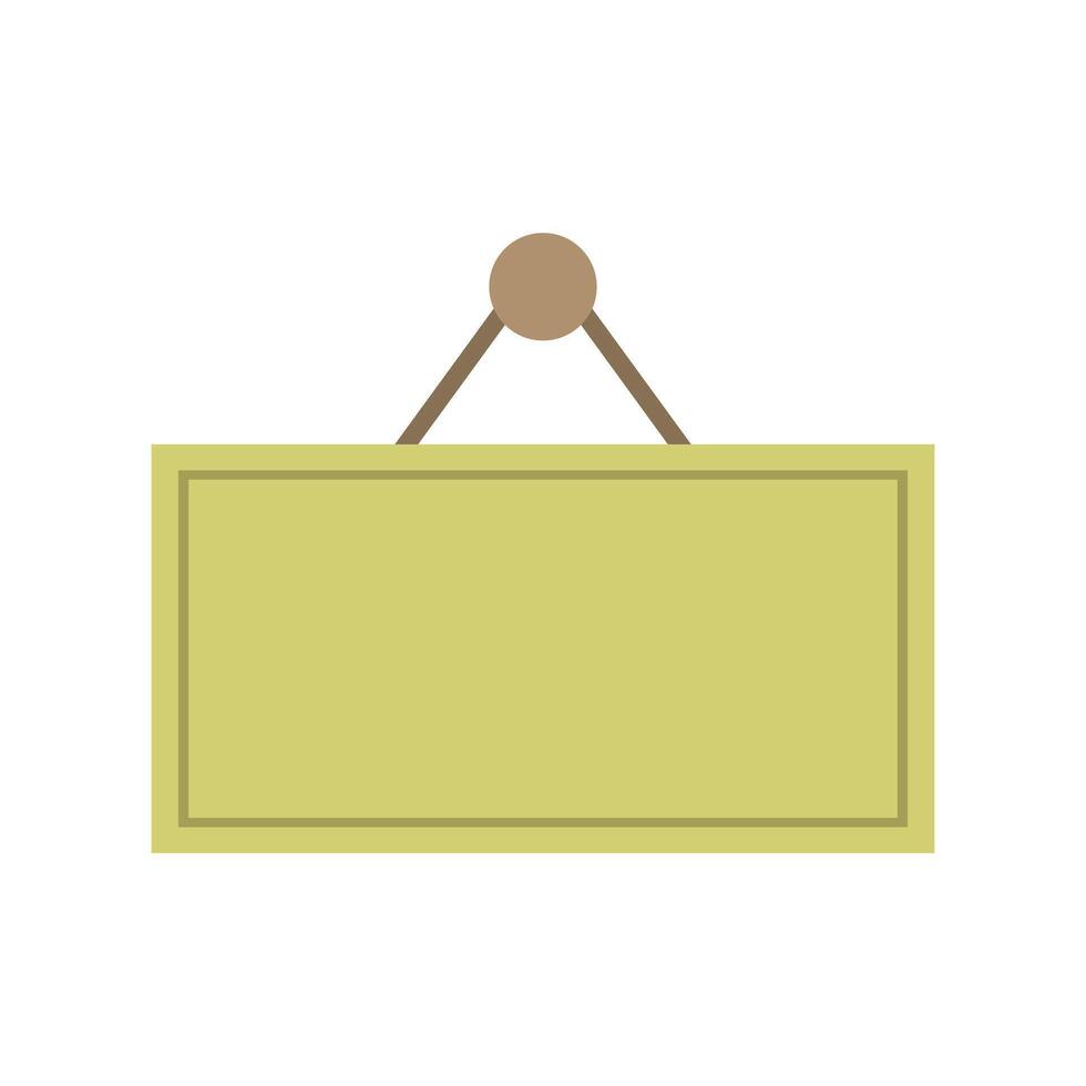 A yellow sign hanging on a wall vector