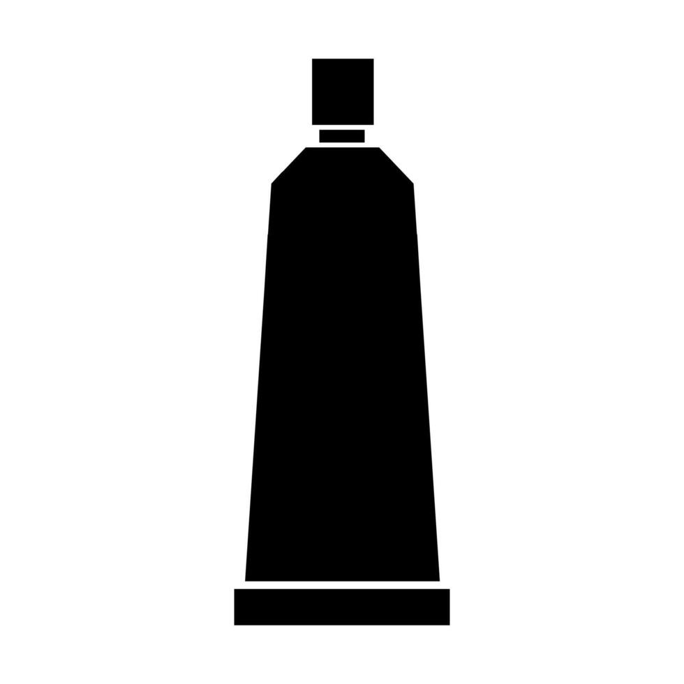 A black and white illustration of a bottle of toothpaste vector