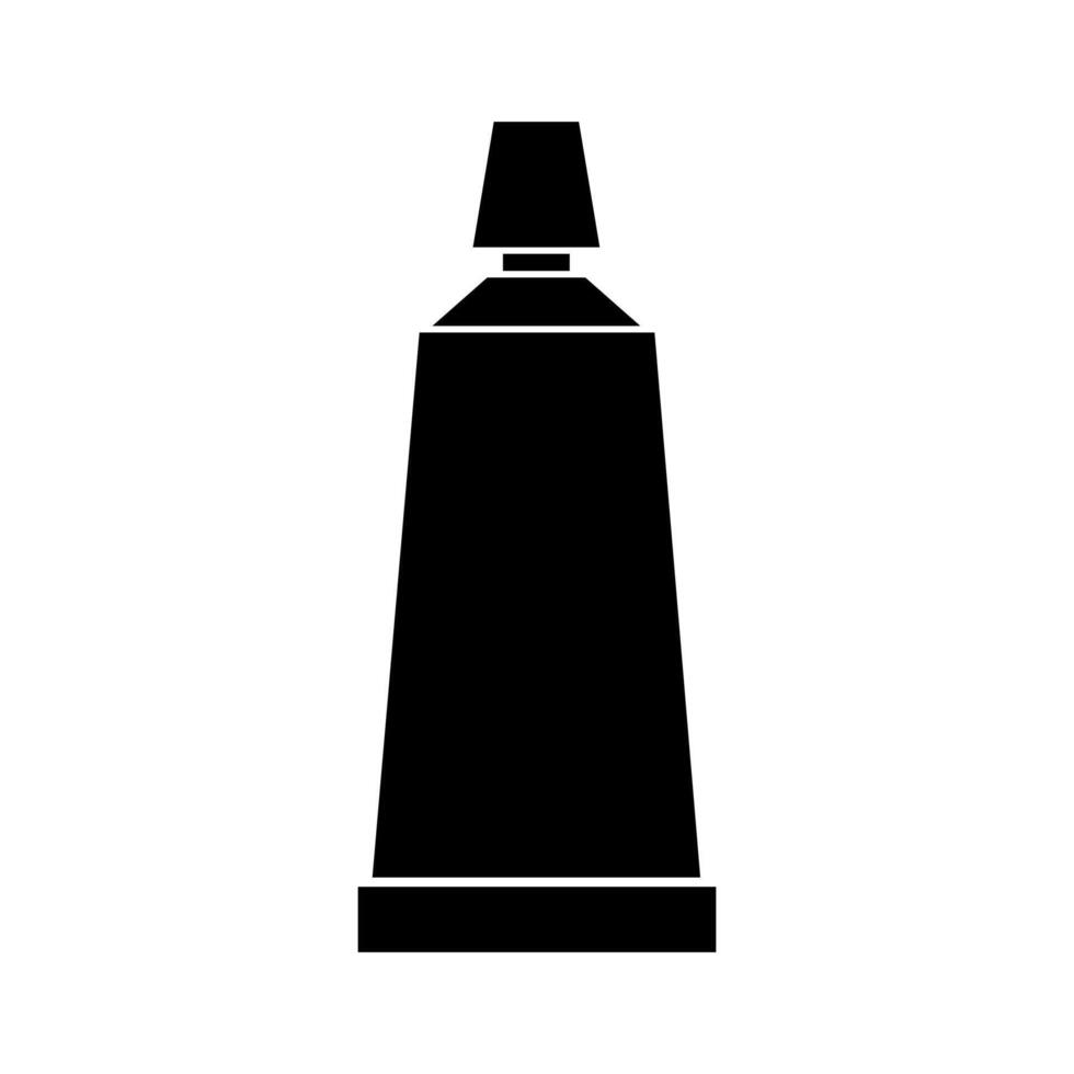 A black and white illustration of a bottle of toothpaste vector