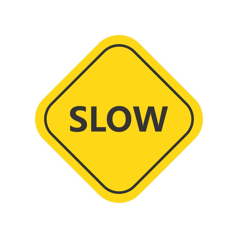 Slow sign on white background illustration vector