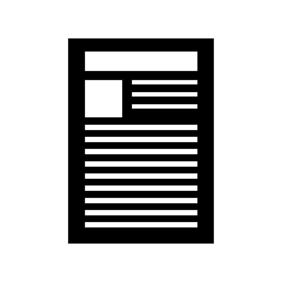 A black and white icon of a newspaper vector