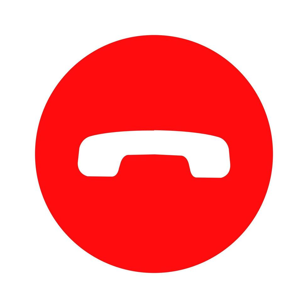 A red phone icon on a white background vector