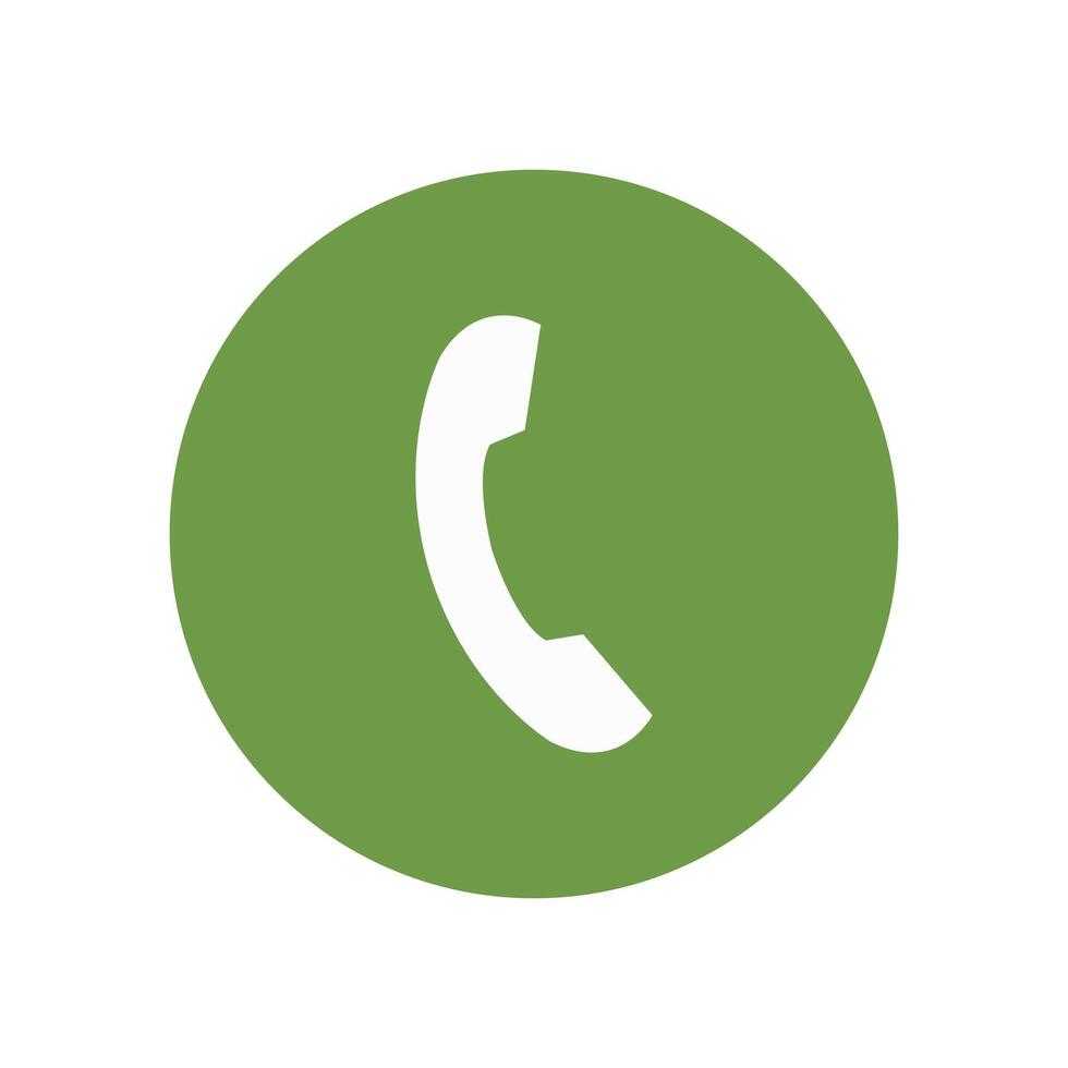 A green phone icon on a white background vector