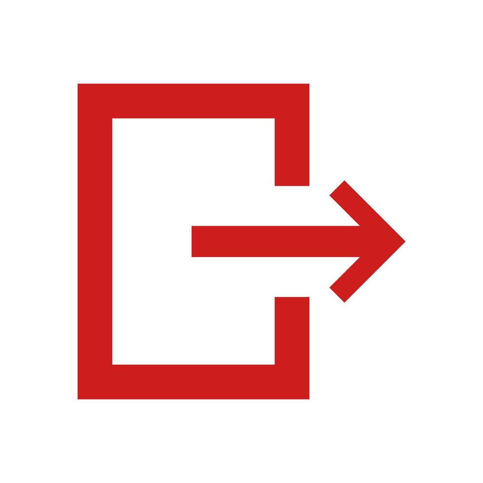 A red arrow pointing to the right in a square vector