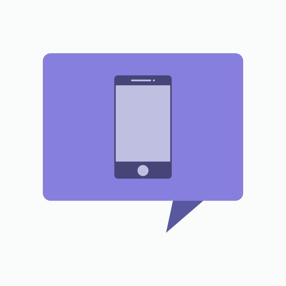 A phone with a speech bubble on a white background vector