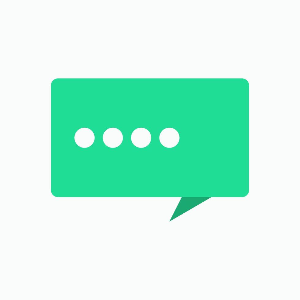 A green speech bubble with dots on it vector