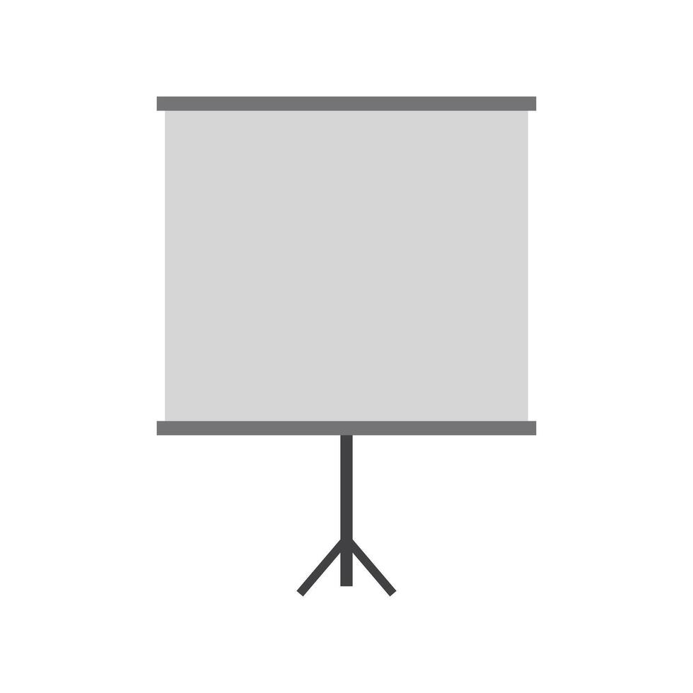 A projector screen on a tripod on a white background vector