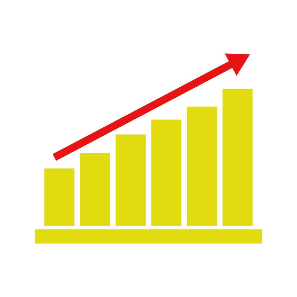 A graph chart with an upward arrow vector