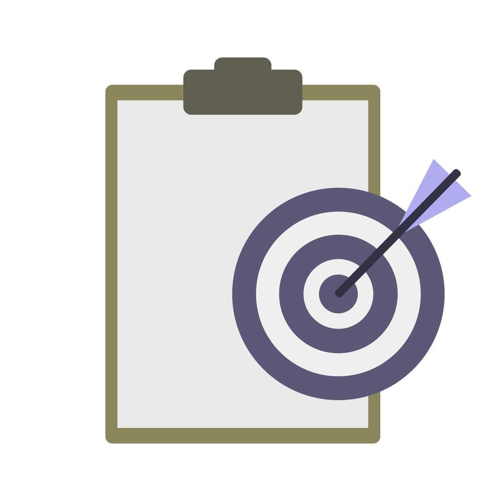 Clipboard with dart and target on it vector
