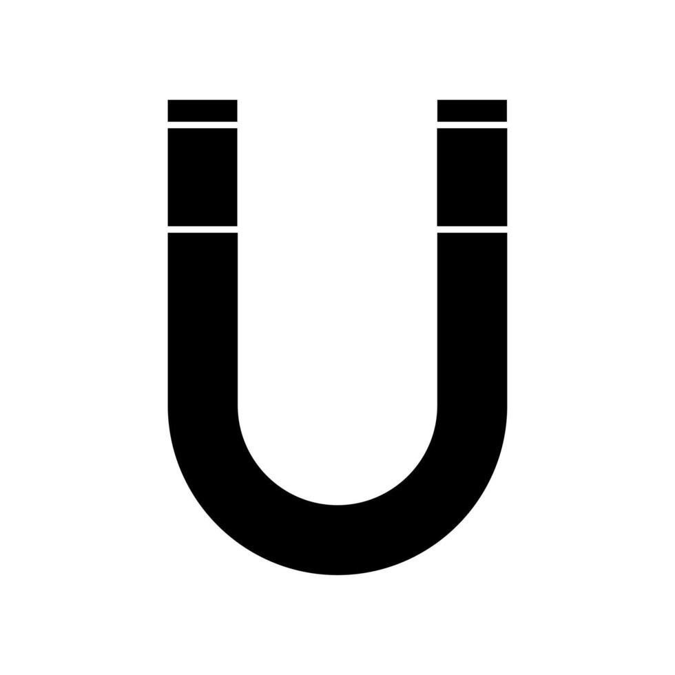 A black and white image of a magnet vector
