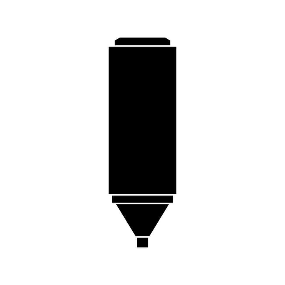 A black and white pen icon on a white background vector