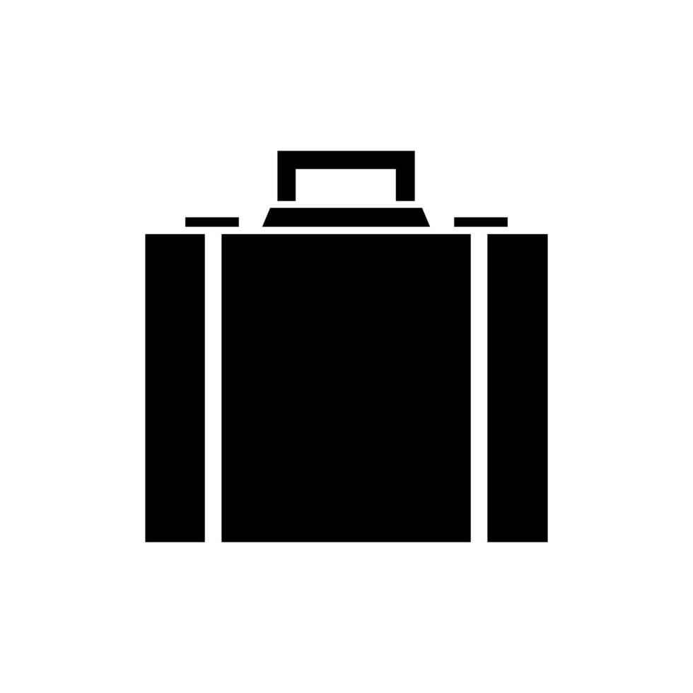 A black suitcase icon on a white background vector