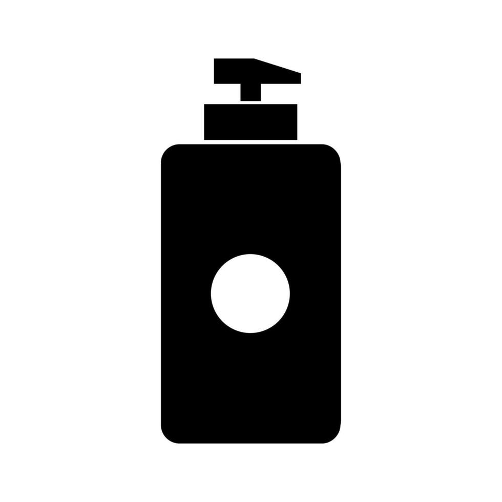 A black and white image of a bottle of soap vector