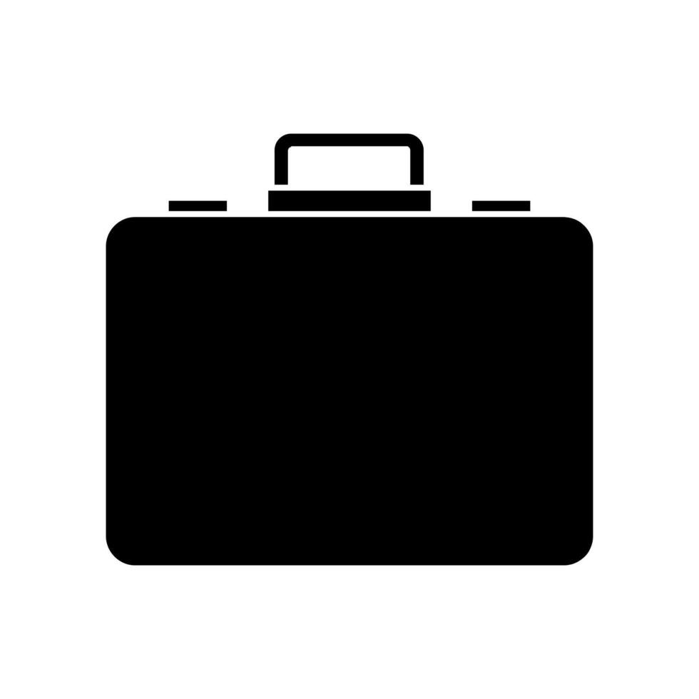 A black briefcase icon on a white background vector