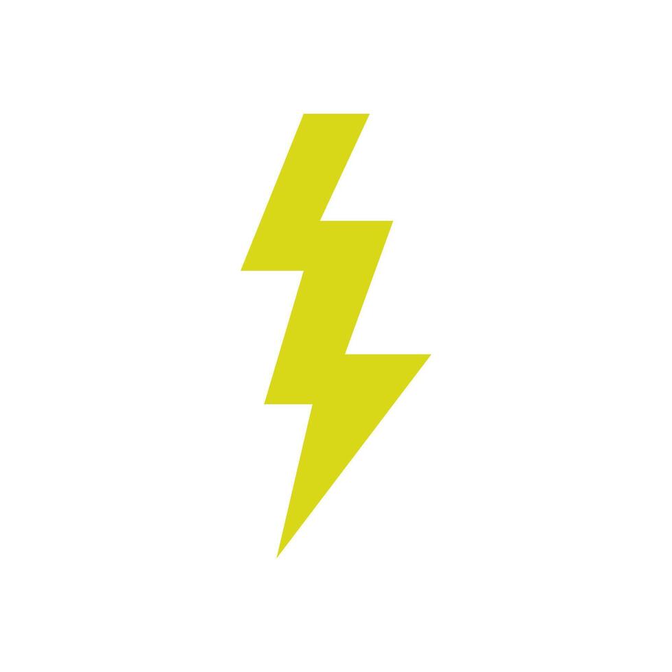 A yellow lightning bolt on a white background vector