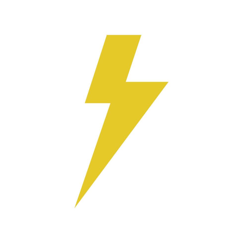 A yellow lightning bolt on a white background vector