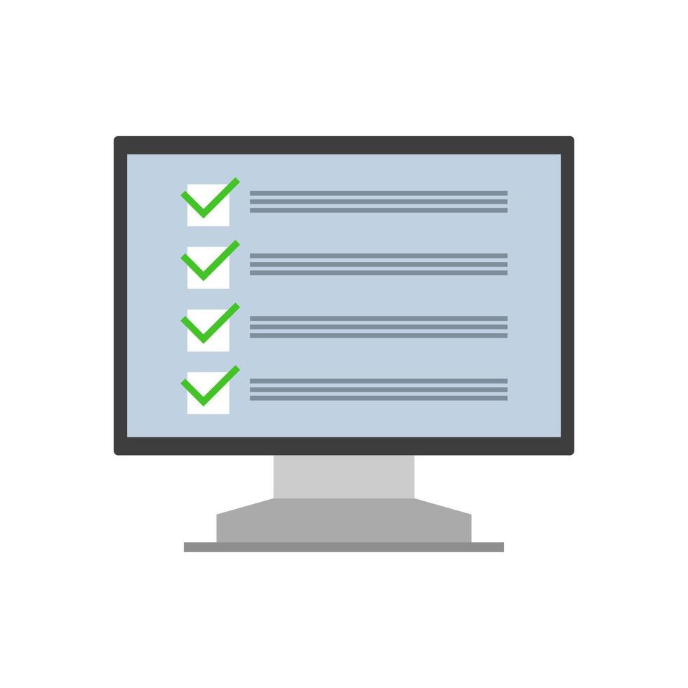 A computer screen with check boxes on it vector