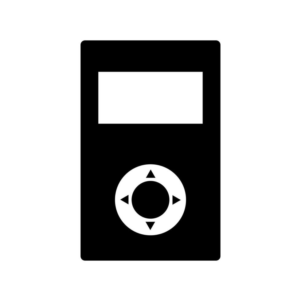 A black and white image of a mp3 player vector