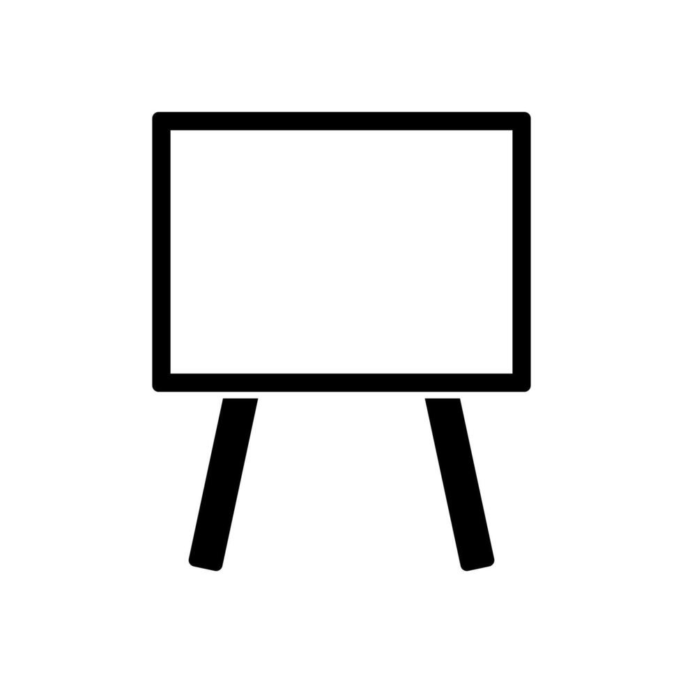 A black and white image of a white board on a stand vector