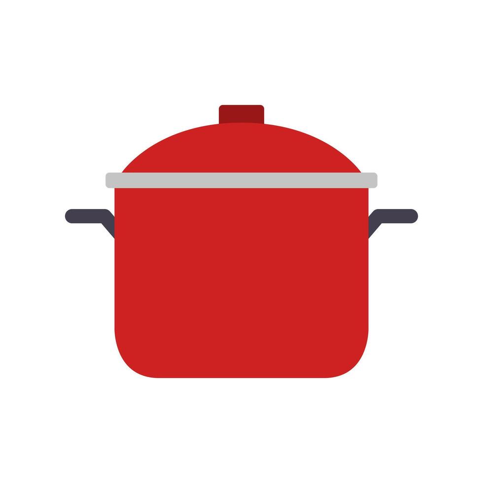Red pot with lid icon illustration vector
