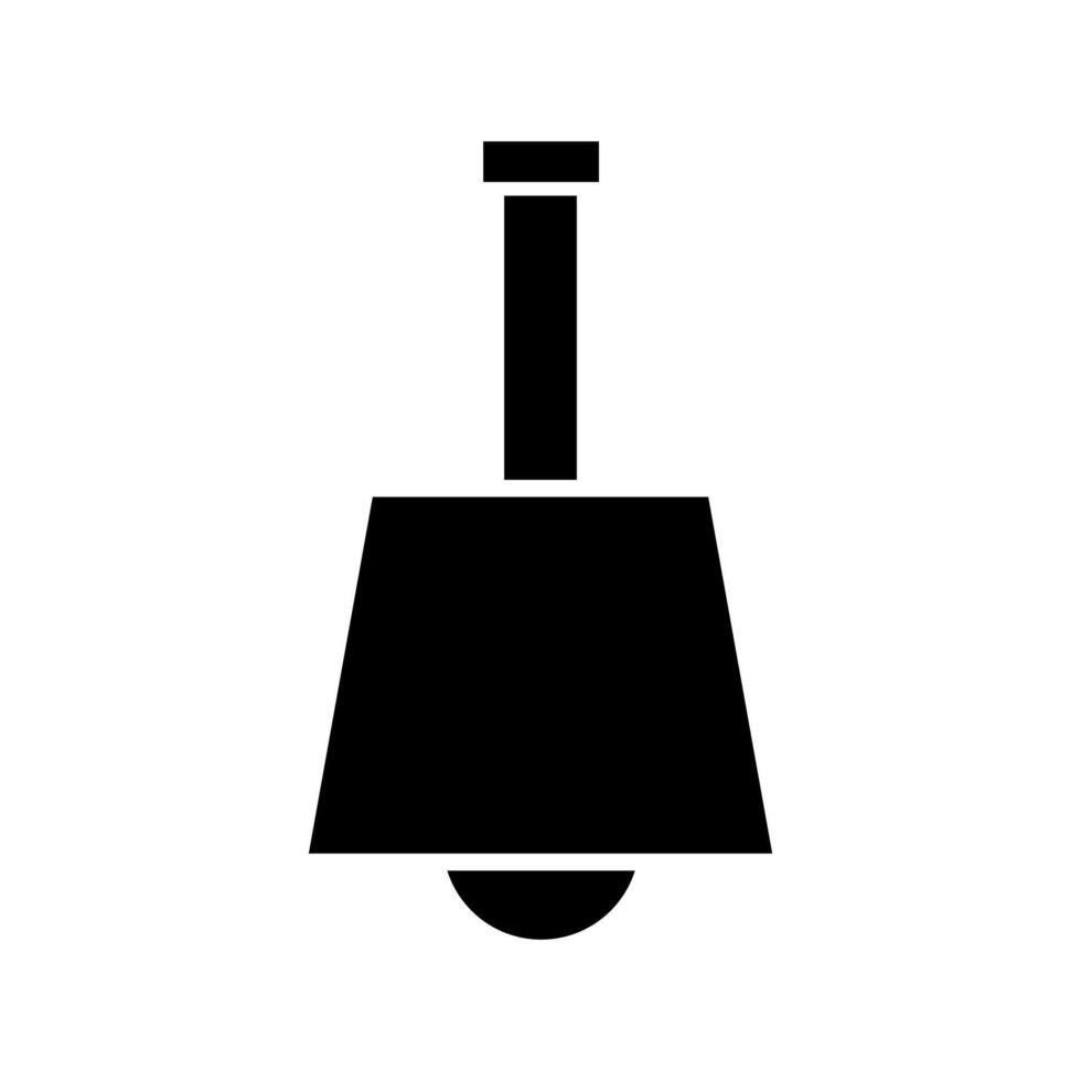 A black and white icon of a bell vector