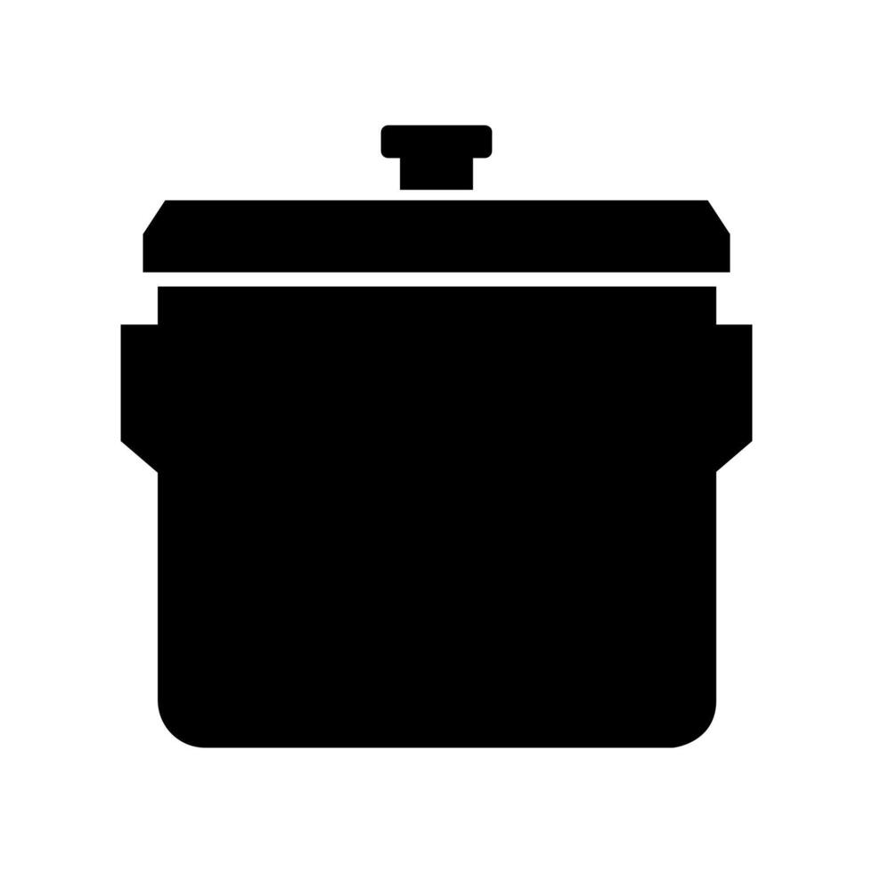 A black and white icon of a pot vector
