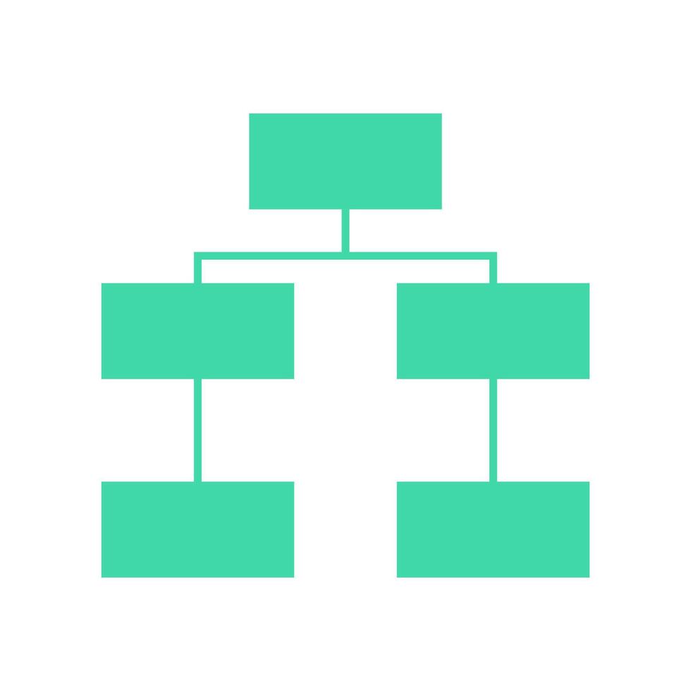 An organization chart with green squares vector