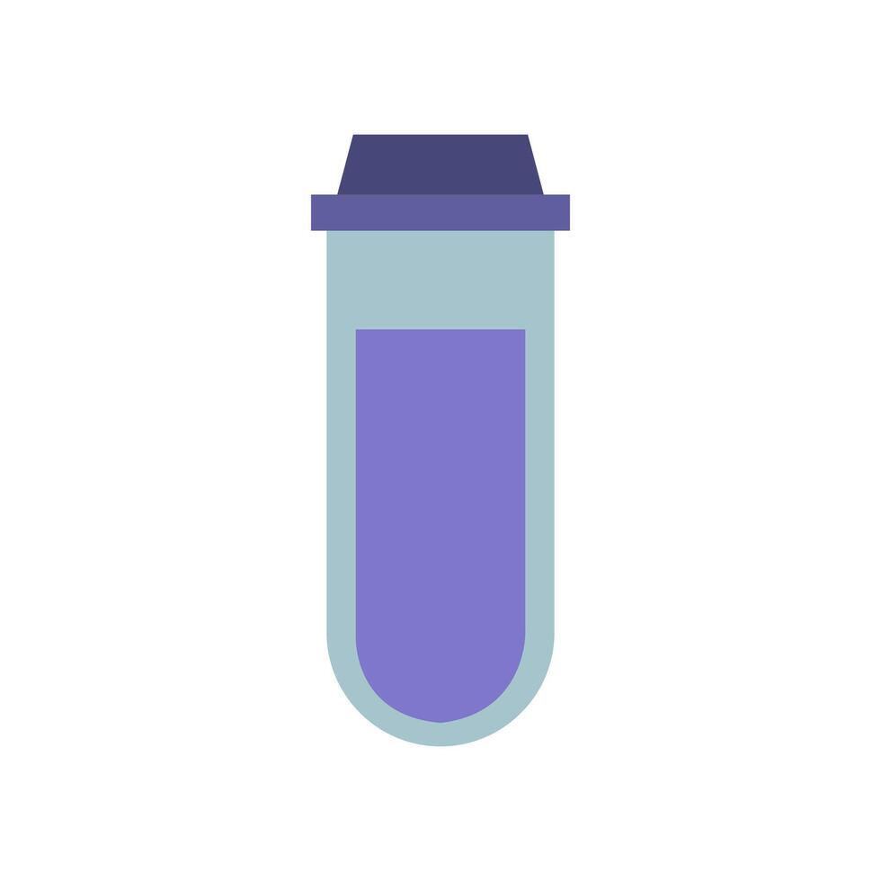 A test tube with purple liquid inside vector
