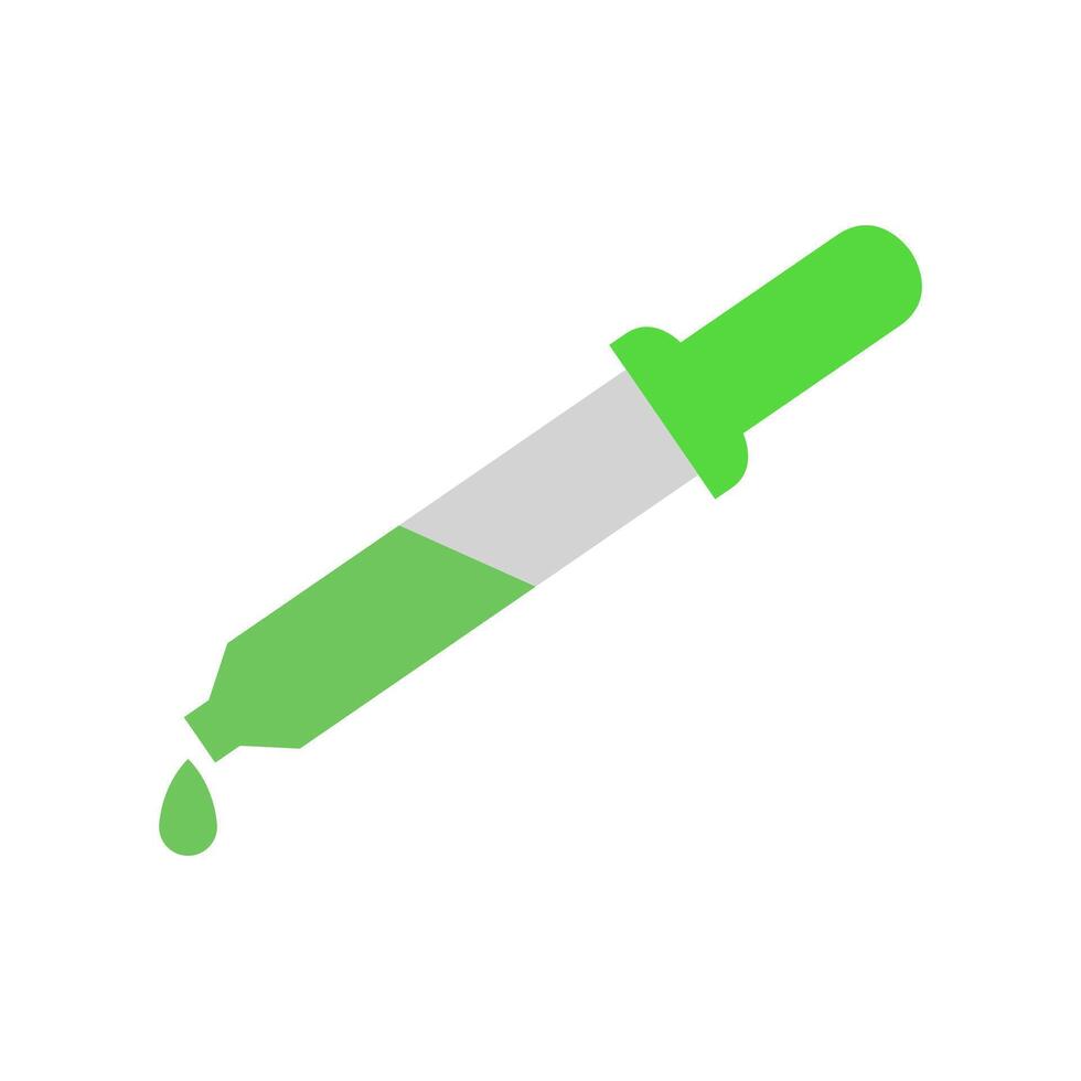 A syringe with green liquid on it vector