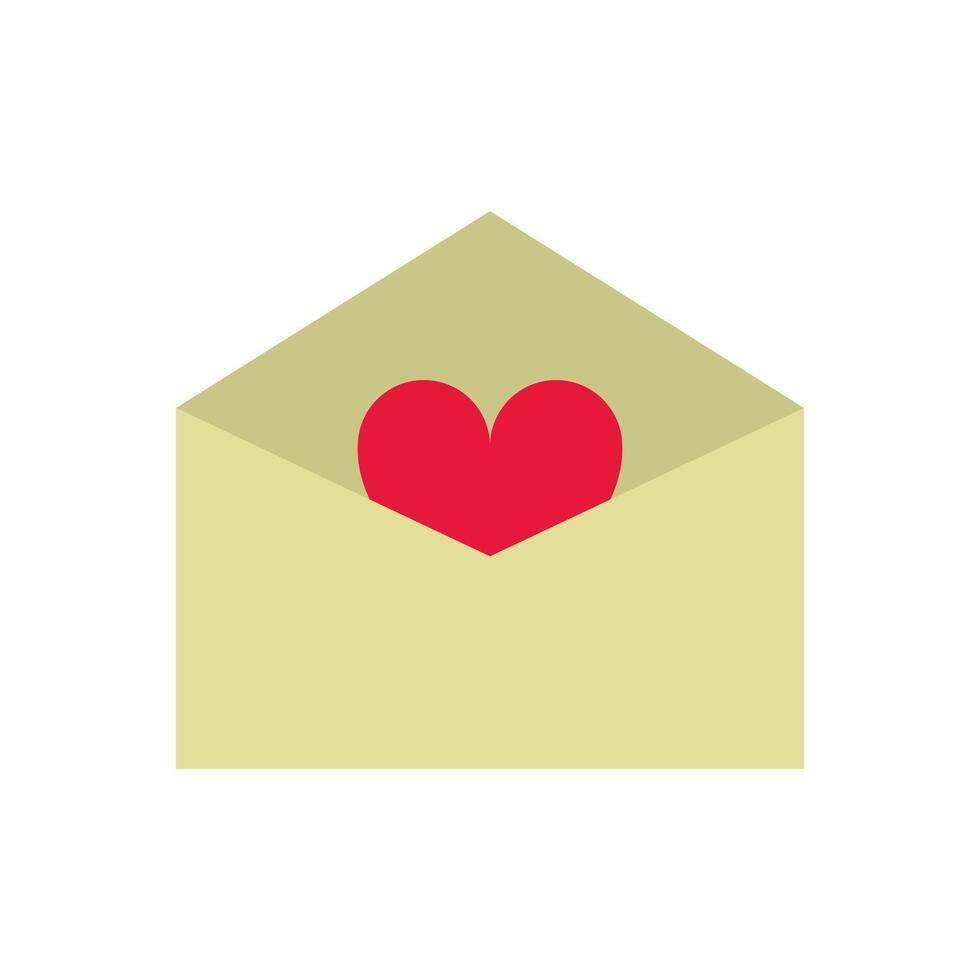 An envelope with a red heart inside vector