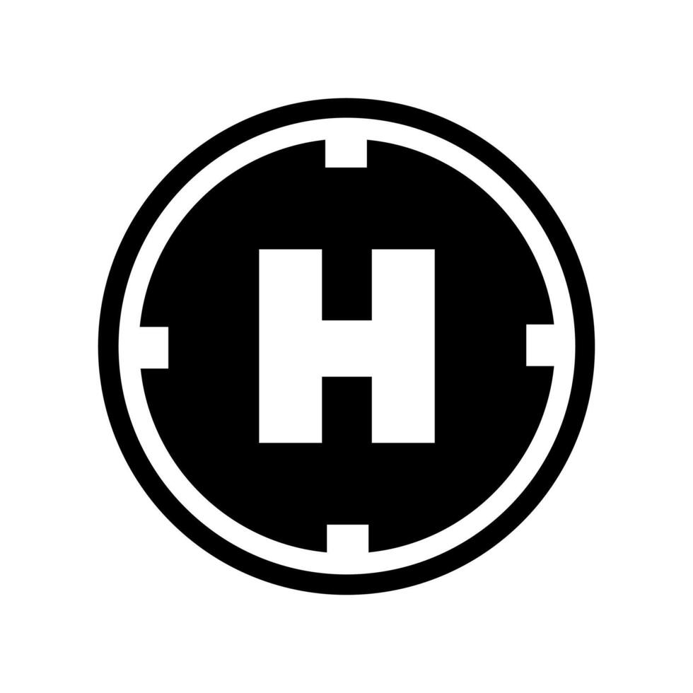 A black and white logo with the letter h vector