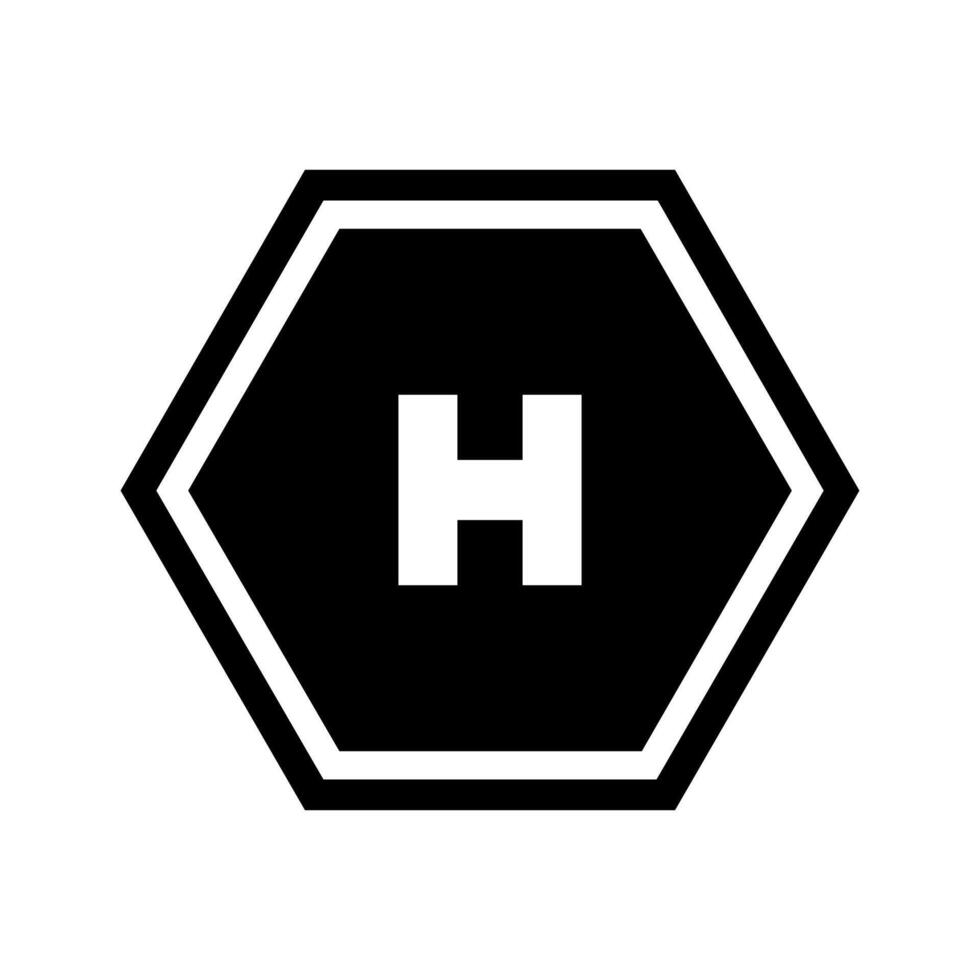 The h logo is shown in a black and white image vector