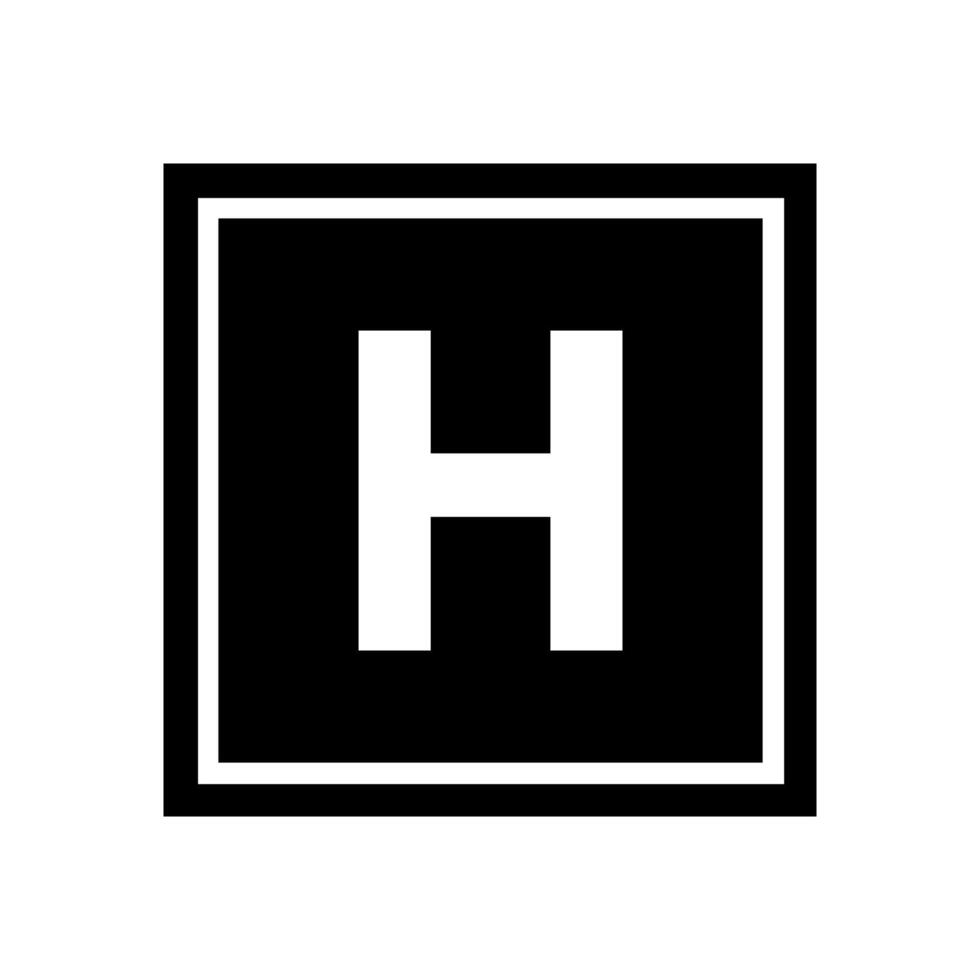 The h logo in a square with a white border vector