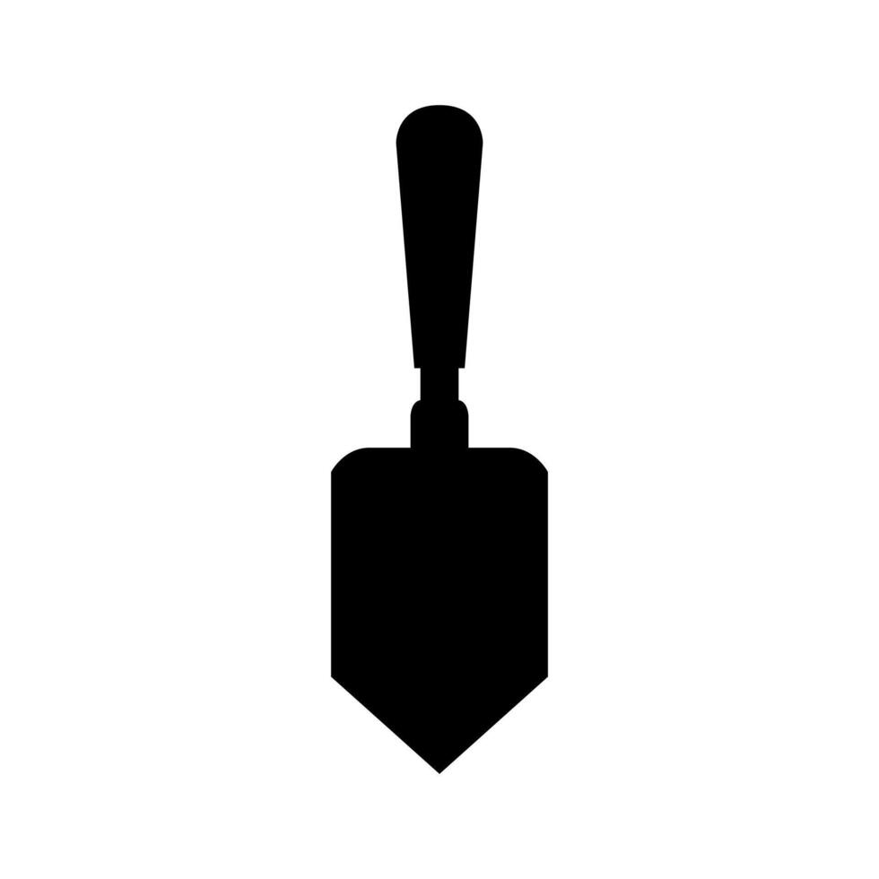 A black and white silhouette of a shovel vector
