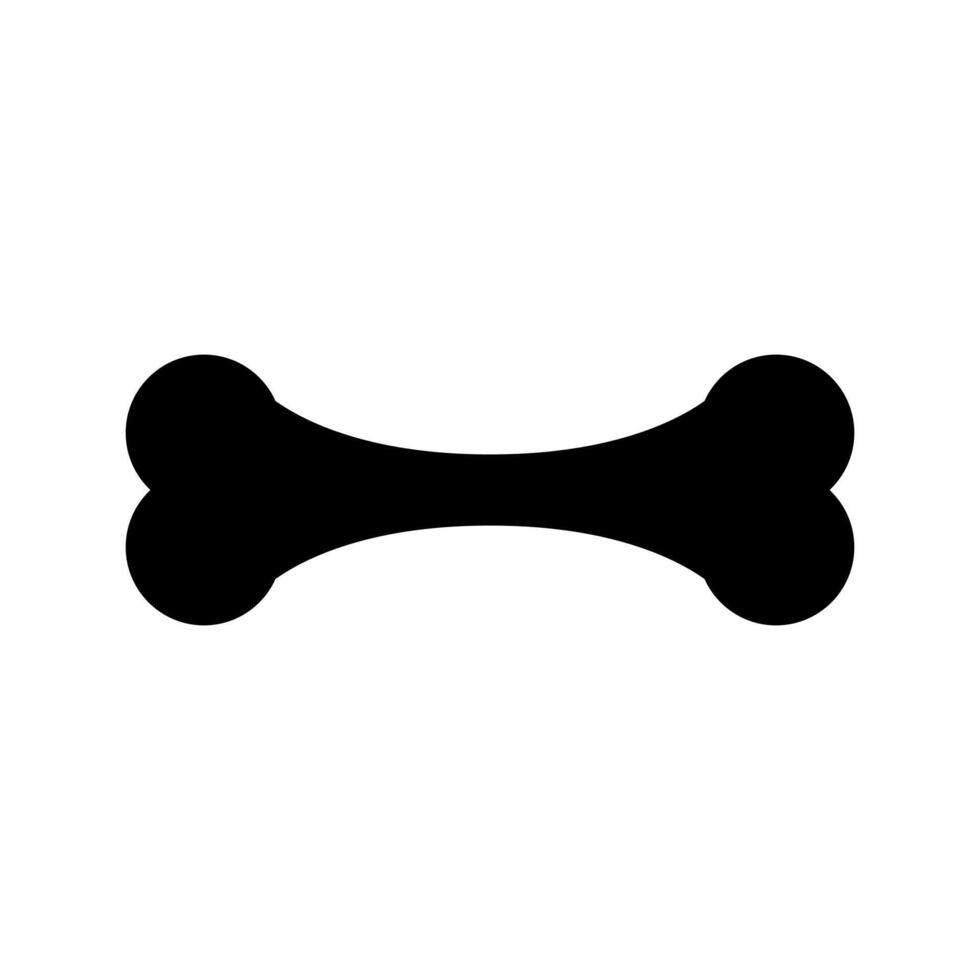 A black and white bone icon on a white background vector