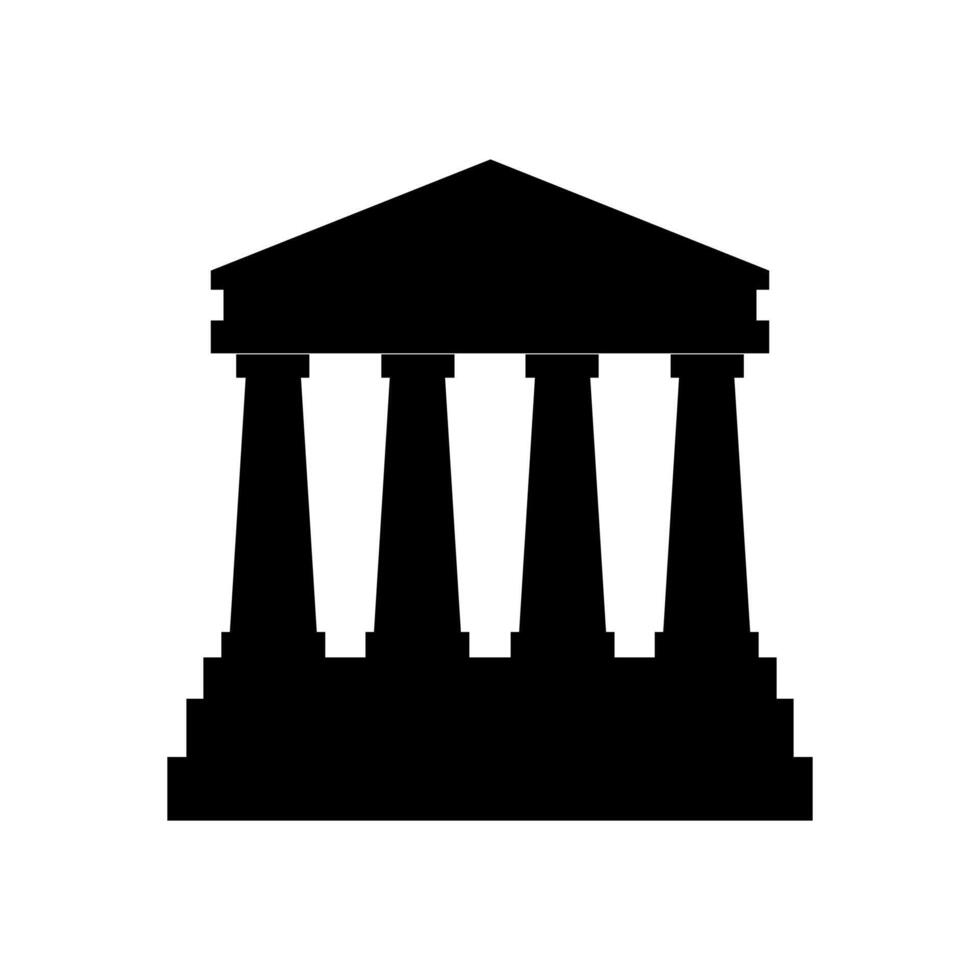An illustration of a building with columns vector