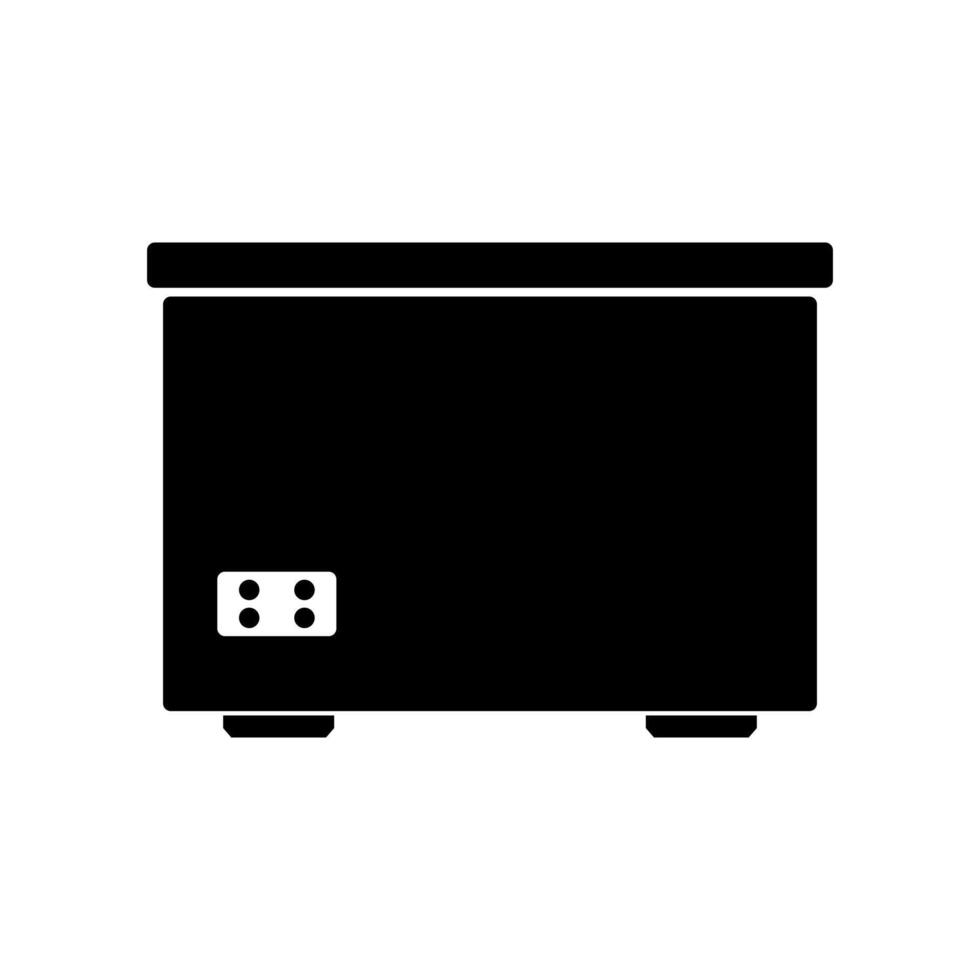 A black and white icon of a microwave oven vector