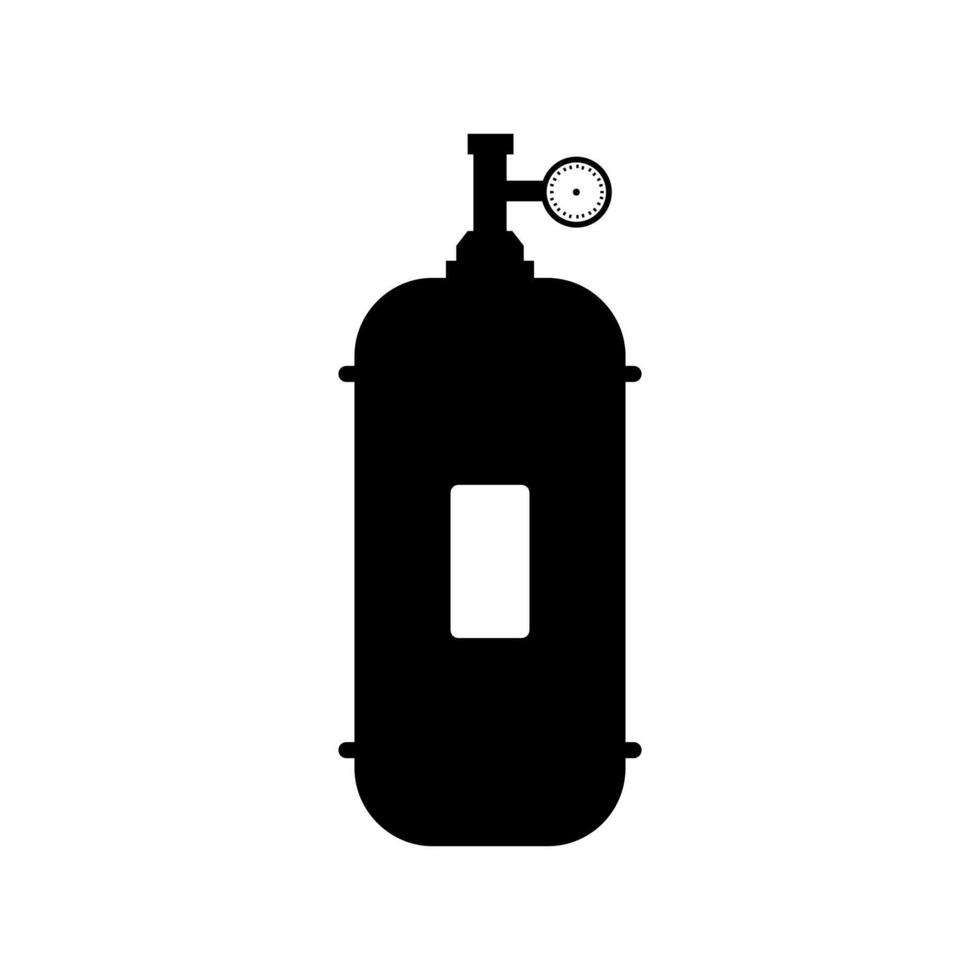 An illustration of a gas cylinder with a gauge vector