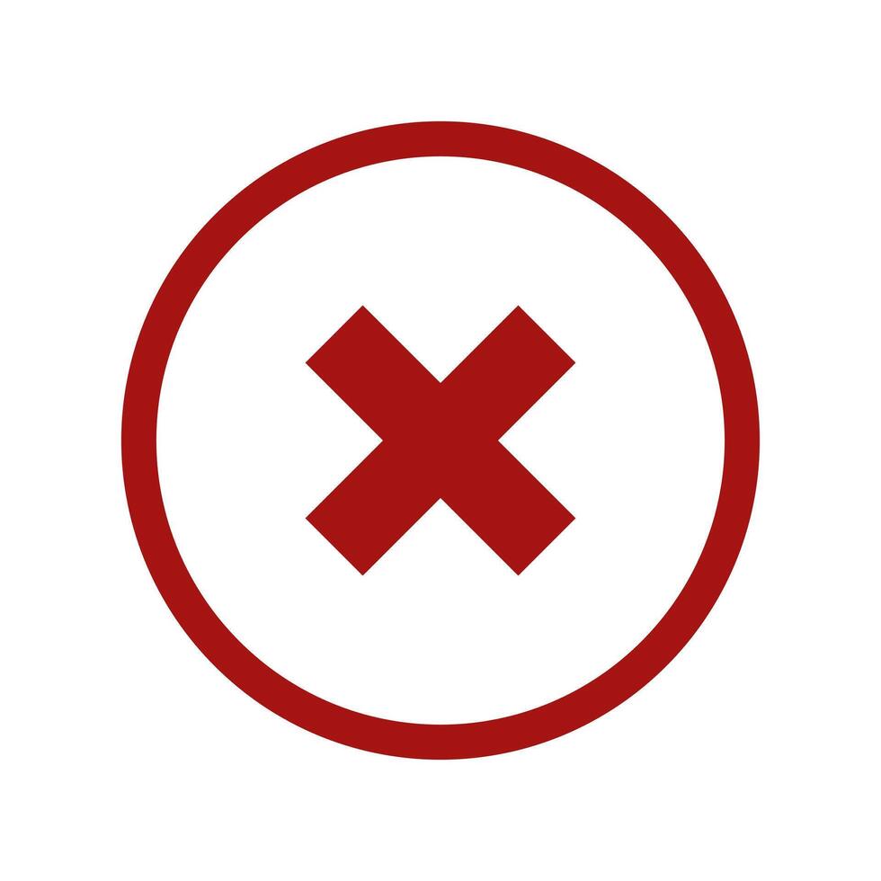 An x symbol in a circle on a white background vector